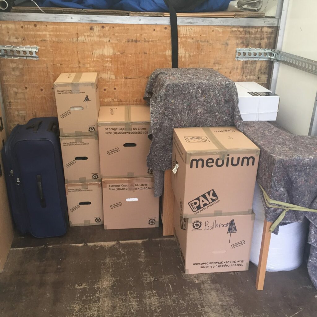 First pick-up – nice packing by our clients!